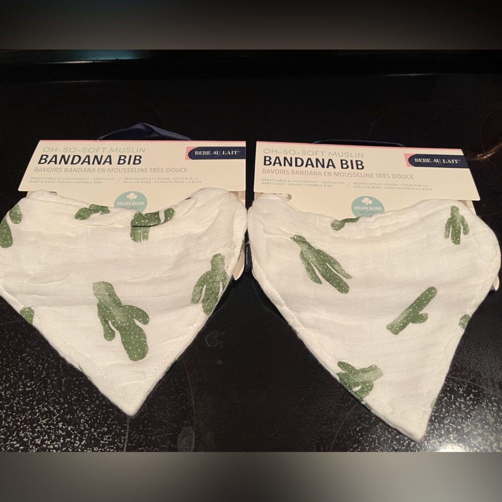 Baby au lait oh so soft luxury muslin bandana bib Saguaro Cactus